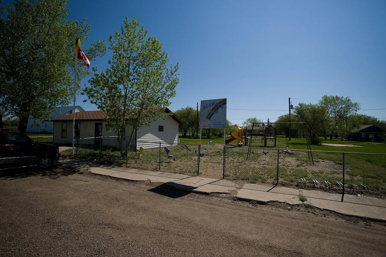 Village office and playground, 2009